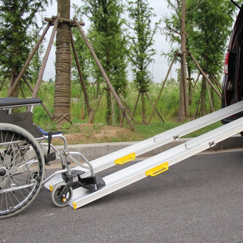 Heavy-Duty Hinged Telescopic Wheelchair Ramp (7 ft – 10 ft) – Extendable, Portable & Store-Friendly Access Solution