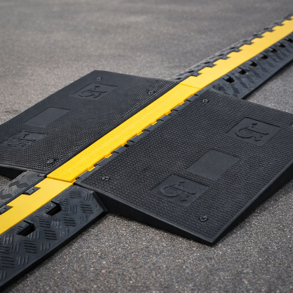 Rubber Wheelchair Ramp – Small 2 Channel/Heavy Duty 5 Channel – Cable Protection