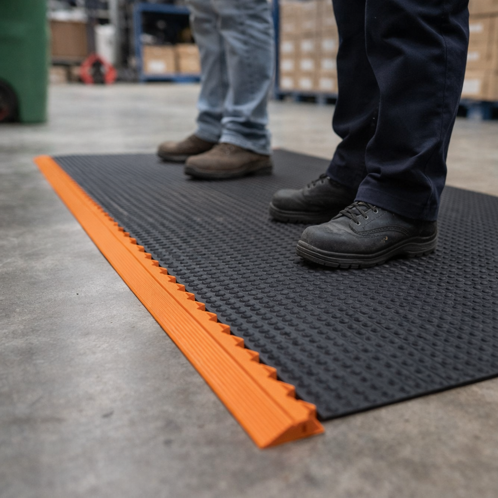 Anti-Fatigue Mat – 91 cm Orange – Nitrile Rubber – Industrial Use