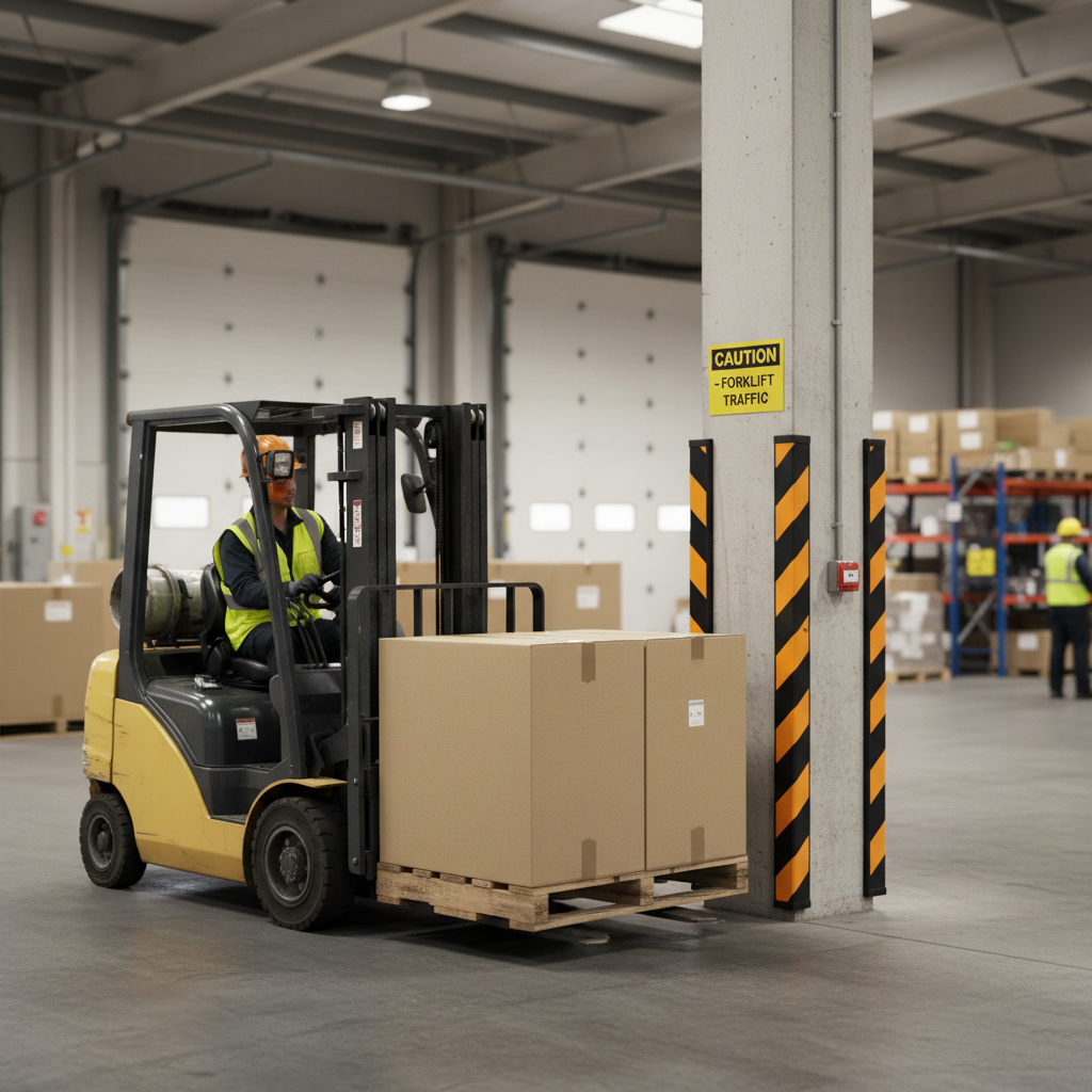 Heavy Duty Rubber Corner Protectors for Impact Protection - Ideal for Warehouses and Loading Docks - side view | Barriers Co