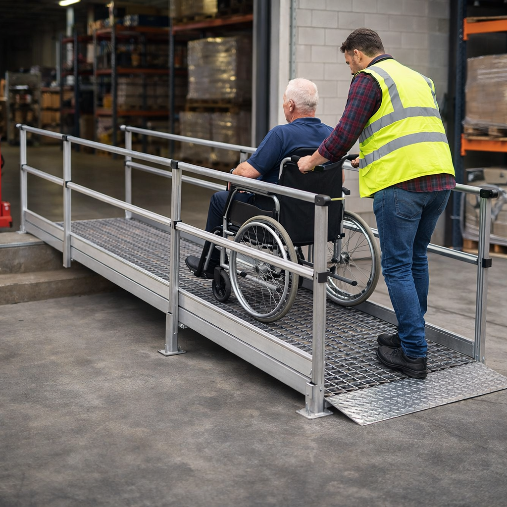 Modular Ramp Kit – 1500mm x 2310mm – Double Height Handrails – Wheelchair Access