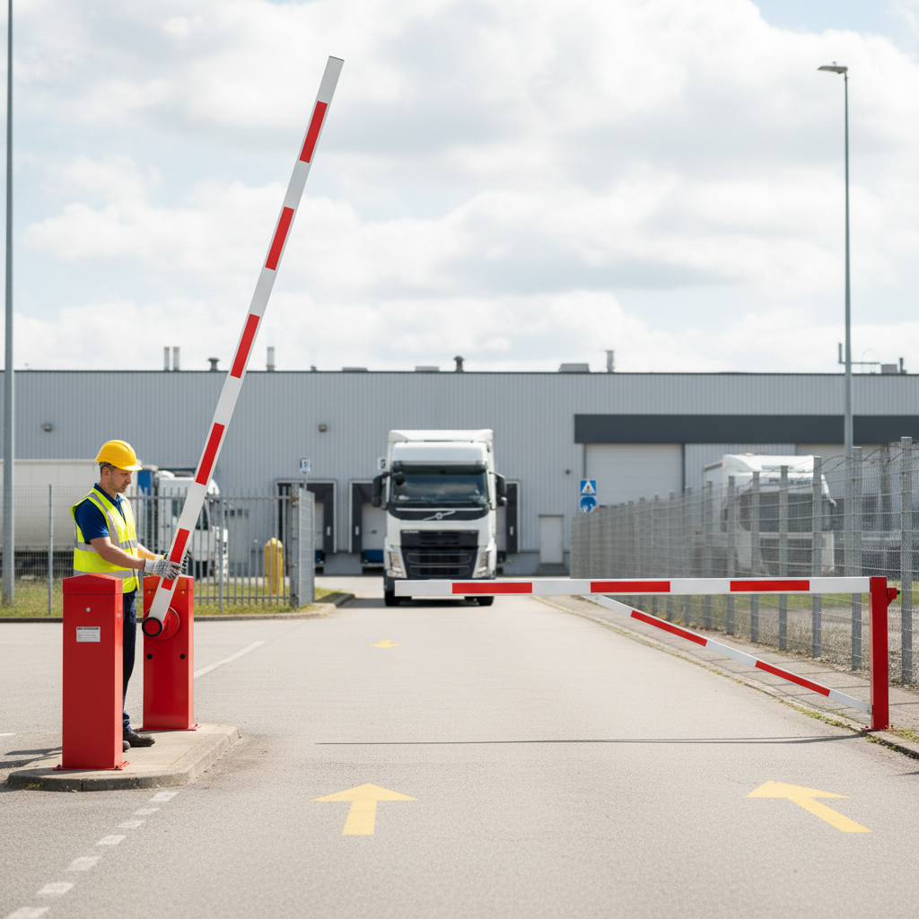Premium Compact Barrier Gate with Aluminium Arms and Self-Latching Lock for Vehicle Access Restriction | Barriers Co