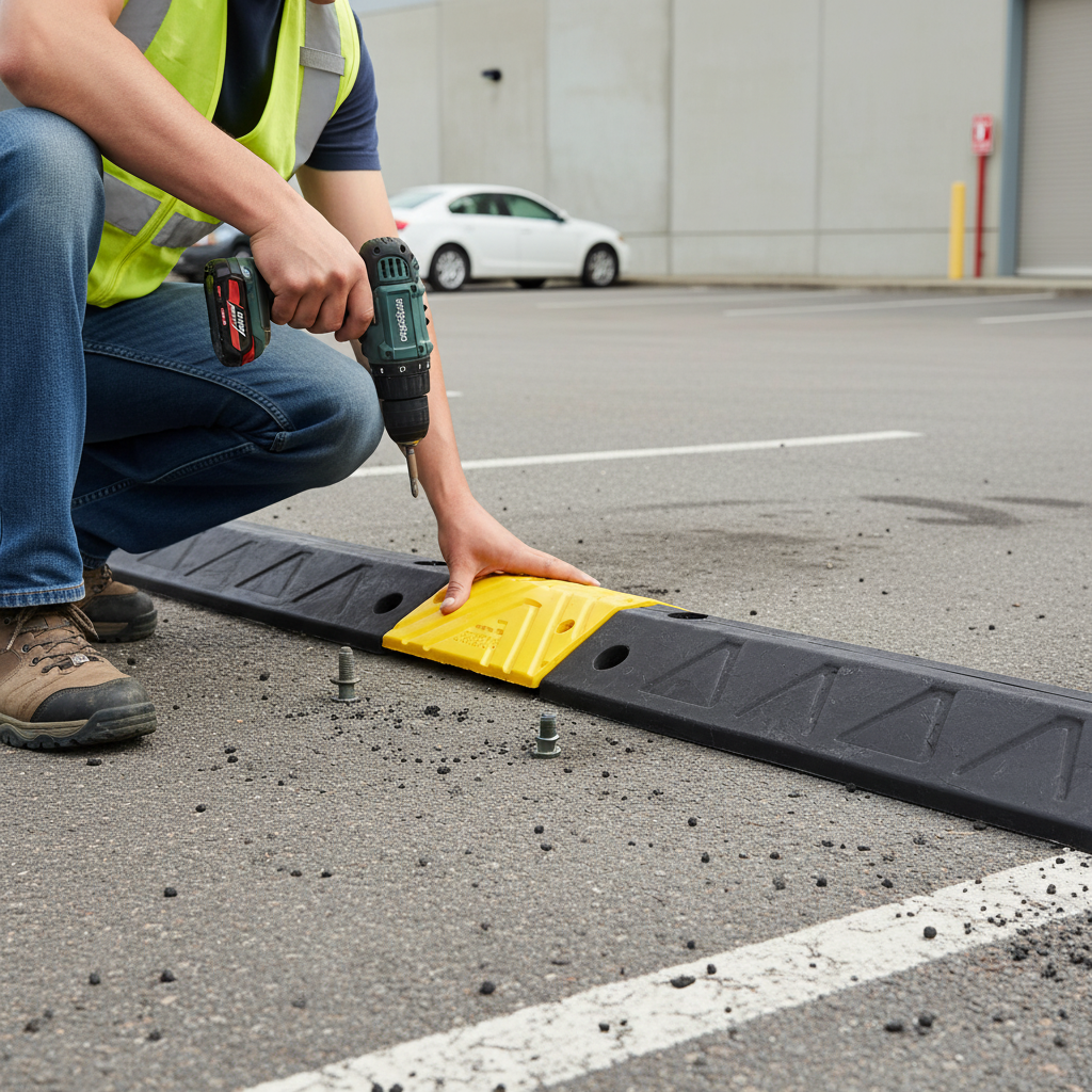 Premium Speed Bump End Section - Yellow Caps for Safety with Multiple Height Options for Vehicle Speed Compliance