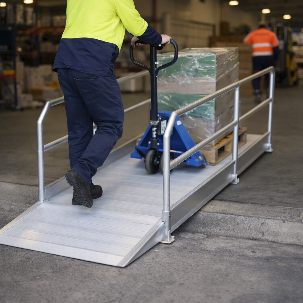 Pedestrian Ramps with Handrails – 1390mm Long – 400kg Capacity – Public & Private Use