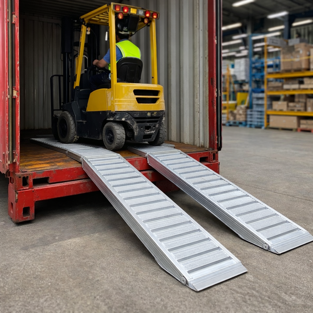 Aluminium Container Ramps – 1000x510x7500kg – Heavy Duty – Vehicle & Machinery Loading