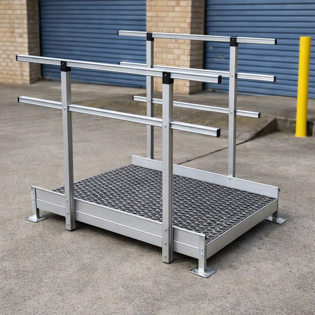 Modular Ramp Kit – 1100mm x 1360mm – Double Height Handrails – Portable