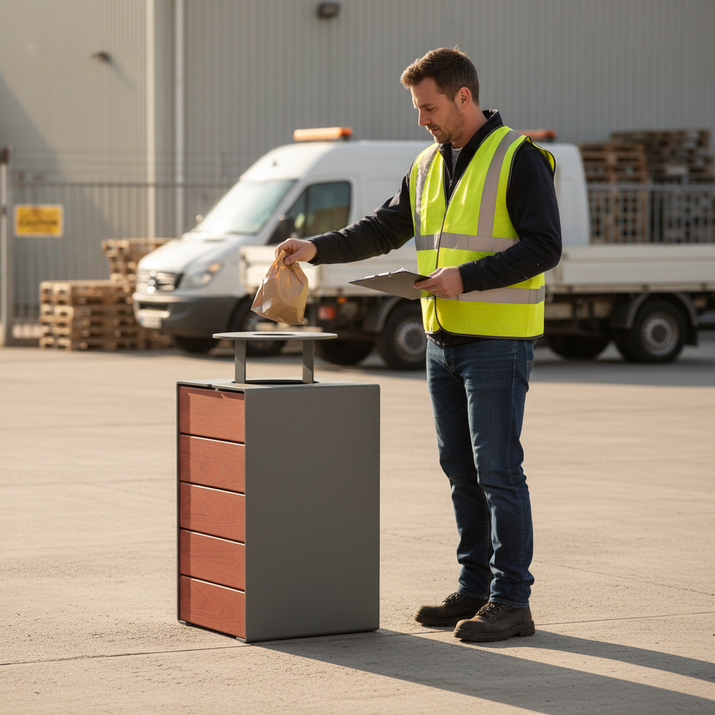 Heavy Duty 120L Litter Bin with Steel and Hardwood Design for Indoor and Outdoor Use | Barriers Co