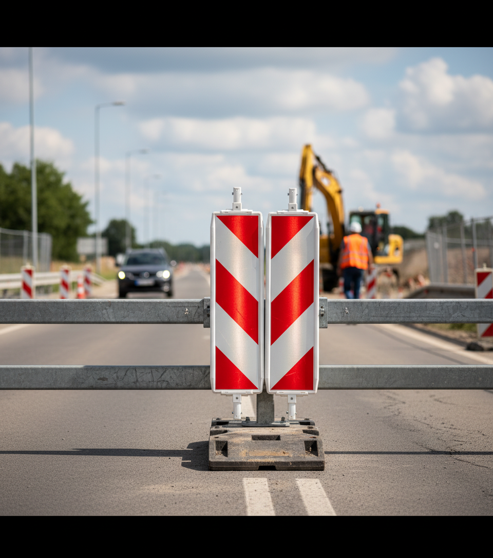 Premium Turn Traffic Panel with Reflective Surface and High Stability for Construction and Roadwork Safety