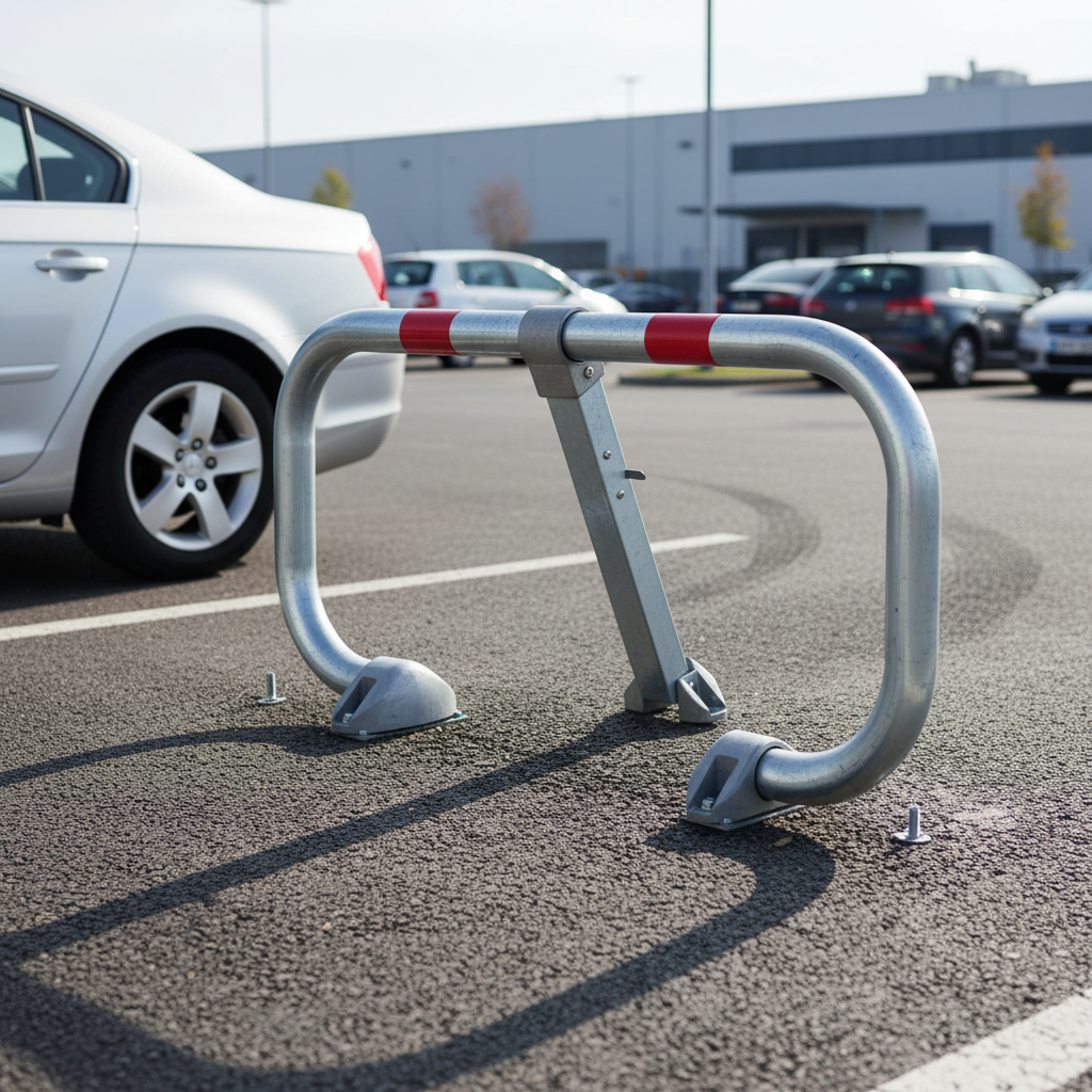 Premium Heavy Duty Parking Space Barrier with Telescopic Support and Reflective Strips for Secure Vehicle Access