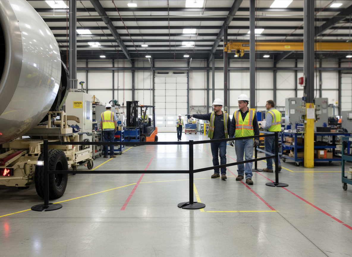 Premium 1.5m Safety Crossbar for Barrier Systems - Ideal for Queue Lines and Safety Zones