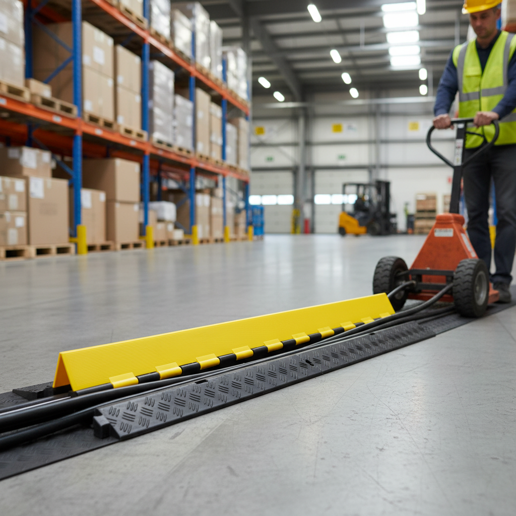 Premium Heavy Duty 2 Channel Cable Ramp for Safe Cable Management Across Traffic Lanes