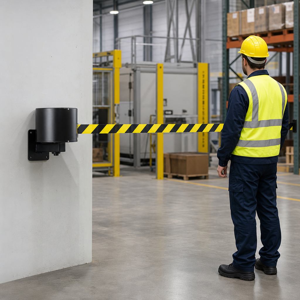 Retractable Wall Mounted Barrier with 16m/23m Belt for Access Control