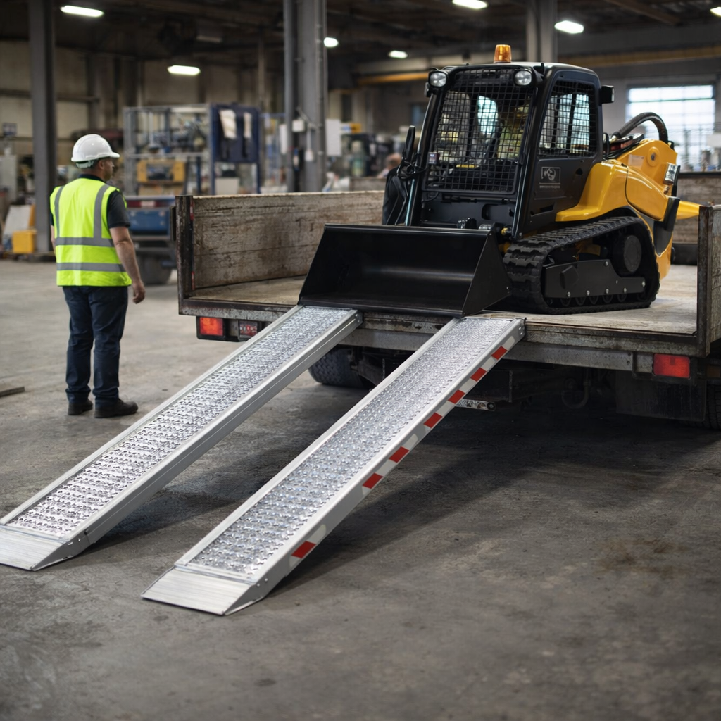 Aluminium Loading Ramps – 2500mm x 460mm – 9000kg Capacity – Plant & Digger Use