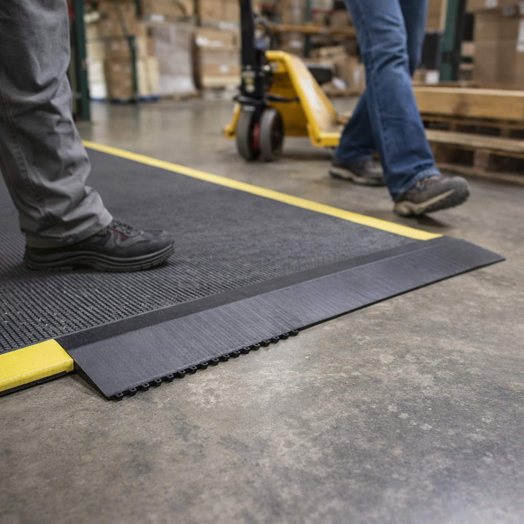 Nitrile Female Bevel Ramp – 91cm Black – Anti-Slip – Industrial Use