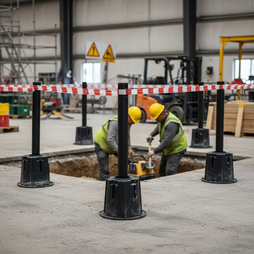 Premium Heavy Duty Post and Base Collar for Versatile Accessory Compatibility and Easy Fitment - Detail View | Barriers Co