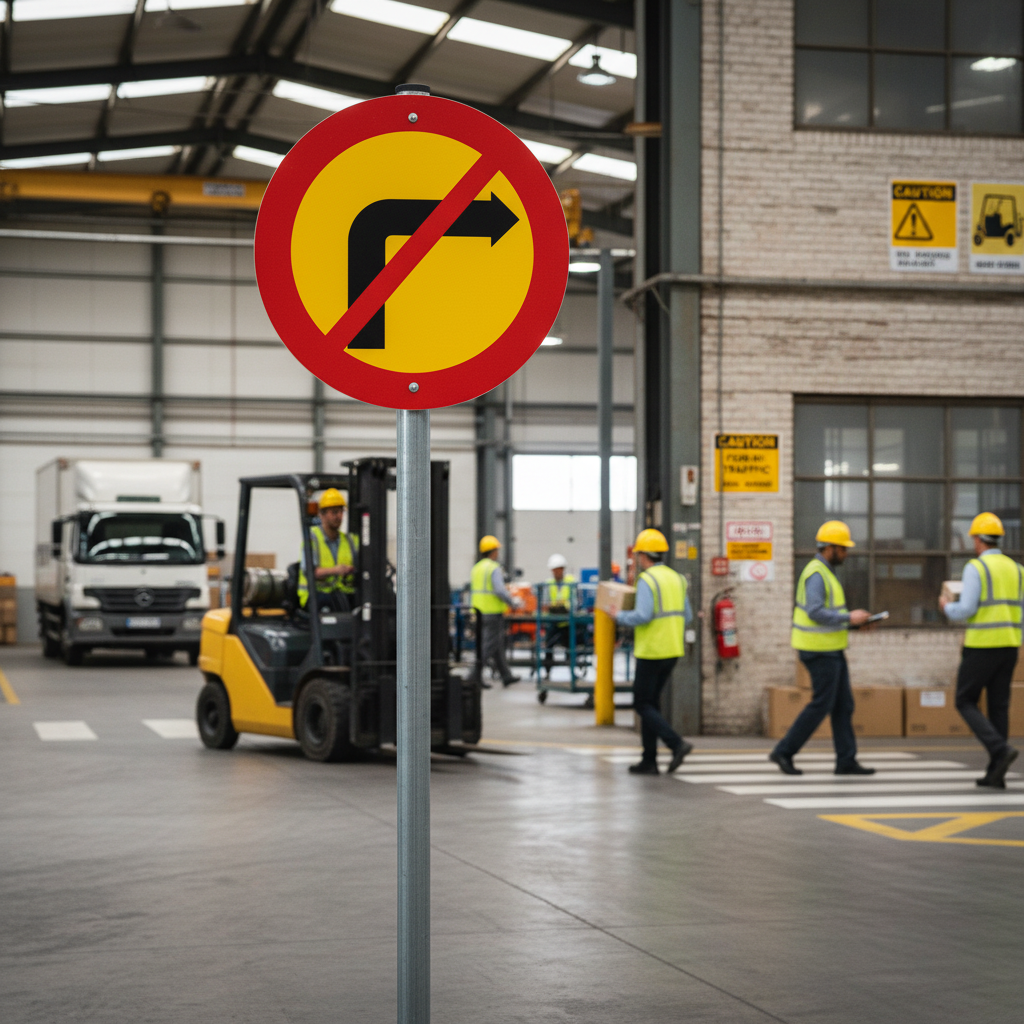 Premium Prohibition Sign - No Right Turn, Ø 600 mm, Durable and Visible Design for Traffic Control