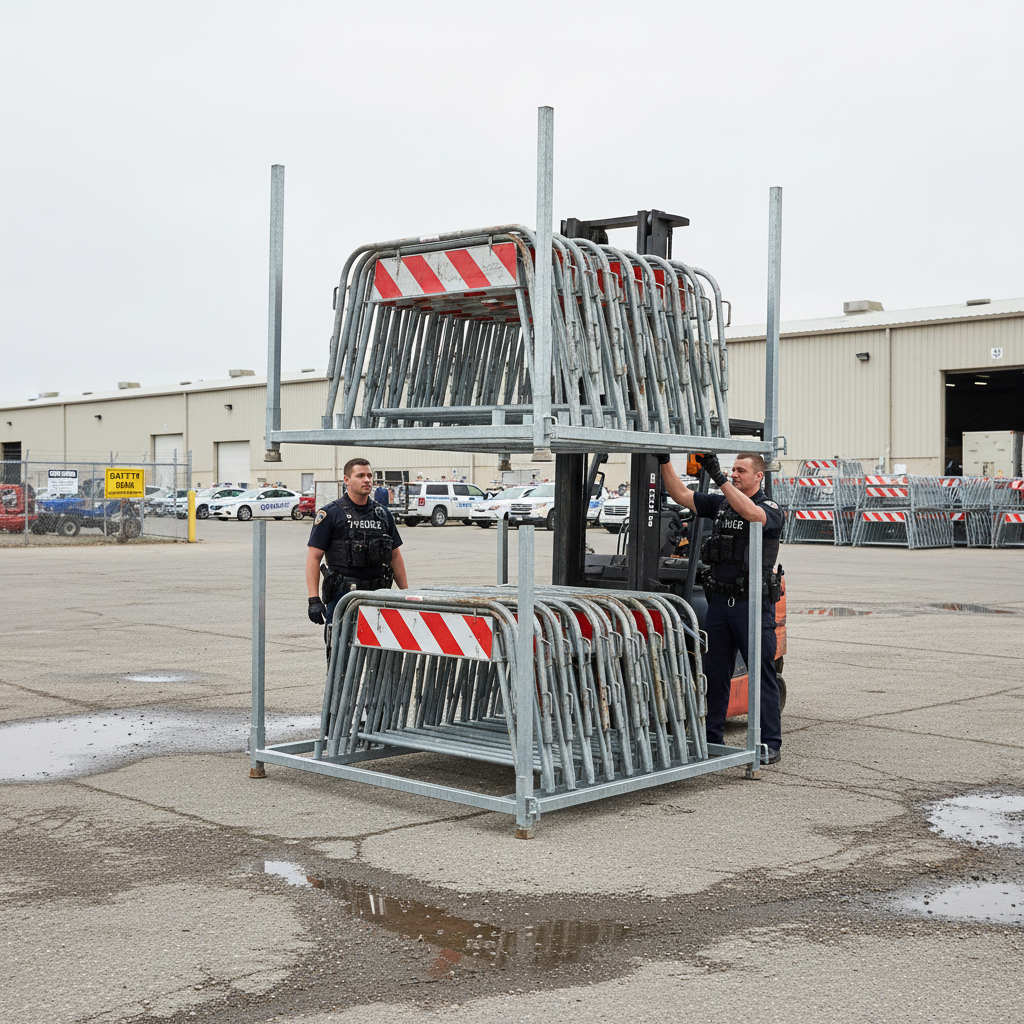 Premium Heavy Duty Square Tube Stackable Pallet for Enhanced Police Barrier Support and Versatile Use