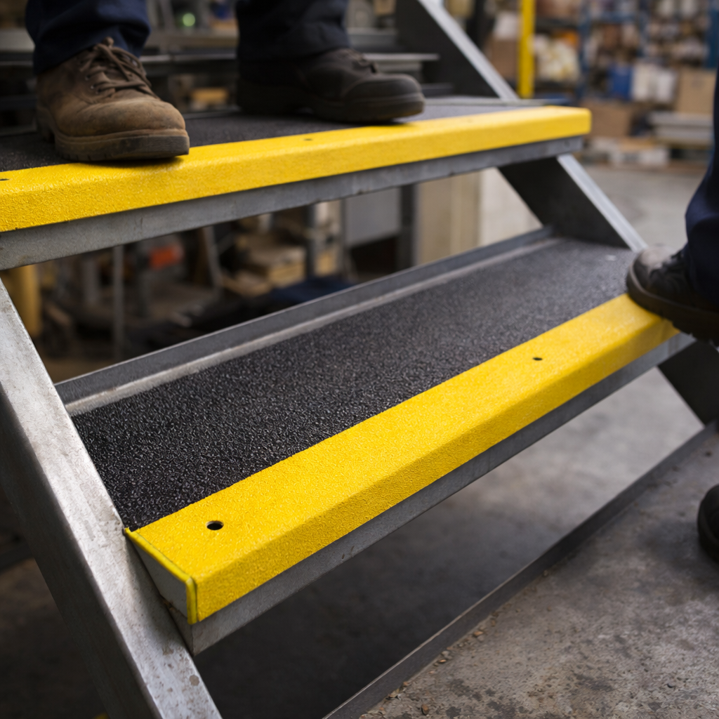 Anti-slip Stair Treads – 55mm Nosing – Stainless Steel – Indoor/Outdoor Use