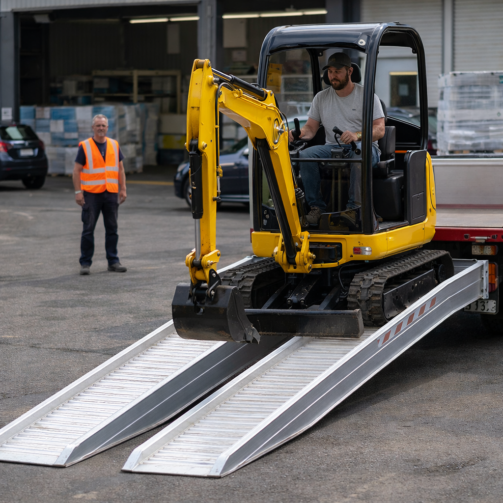 Aluminium Loading Ramps – 3000x400mm – 6000kg Capacity – Plant & Mini Digger