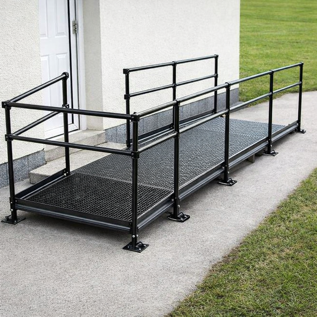 Modular Wheelchair Ramp Kit – 1080mm x 3500mm – Double Handrails – Mobility Access