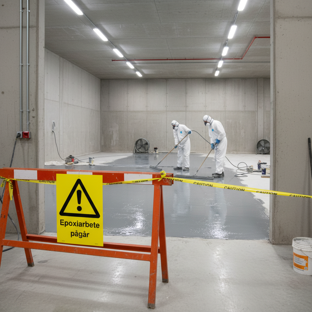 Premium Warning Sign for Epoxy Work - Durable Materials, Multiple Sizes, Easy Installation Options