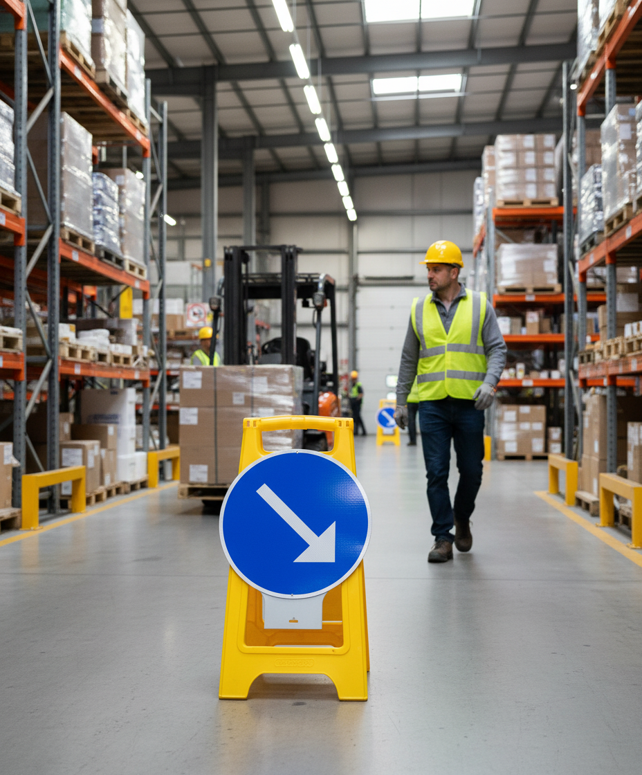 Premium Portable Sign with Handle - Easy to Move for Temporary Directional Guidance