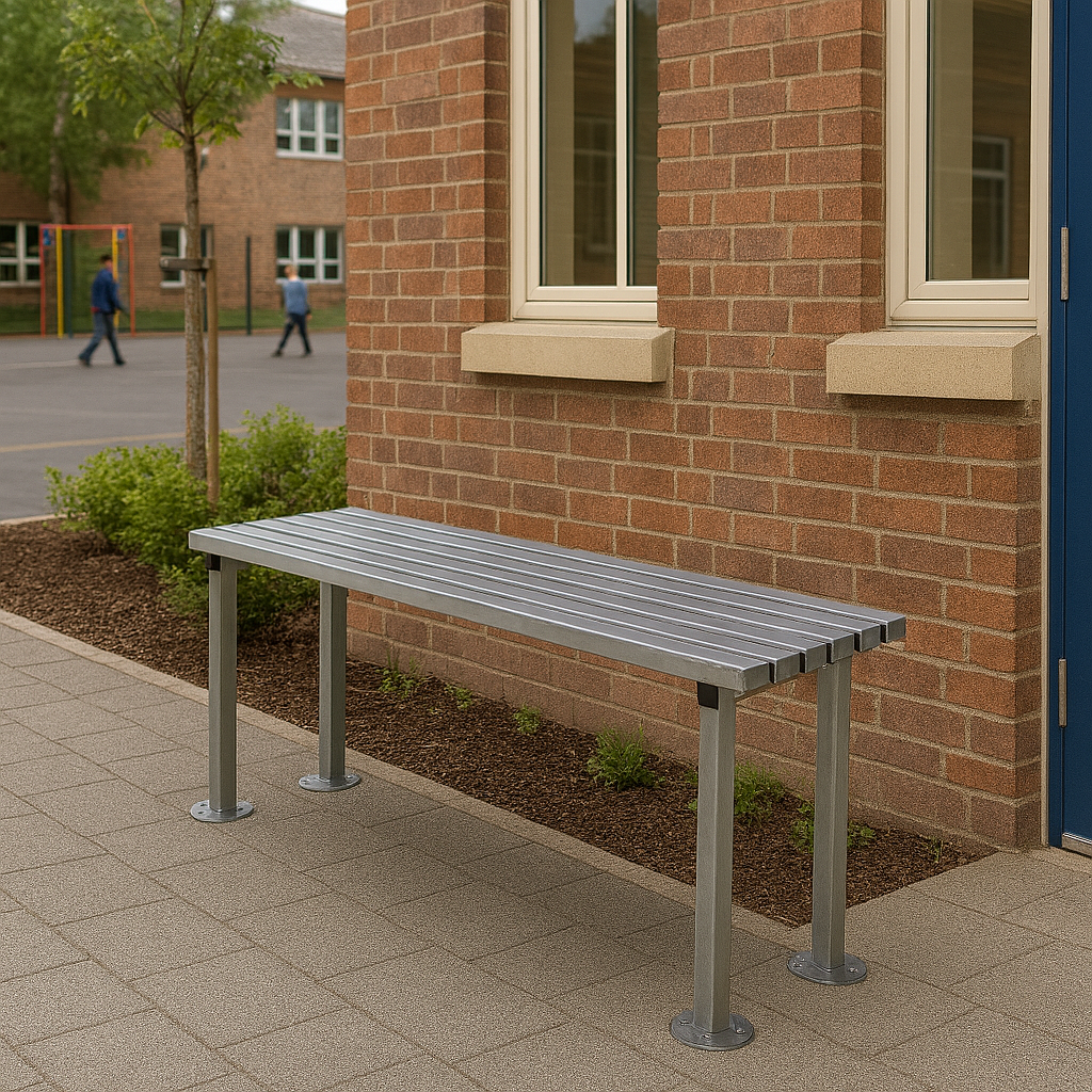 1000mm ModuForge Leaning Perch Bench – Durable Steel, Urban Seating for Transit Zones & Public Areas 2