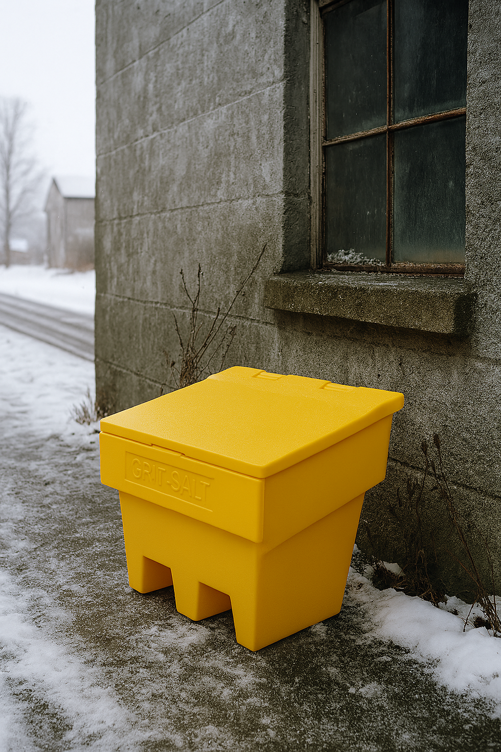 100 Litre Heavy-Duty Yellow Grit Bin – UV-Stabilised, Weatherproof & Corrosion-Proof 2