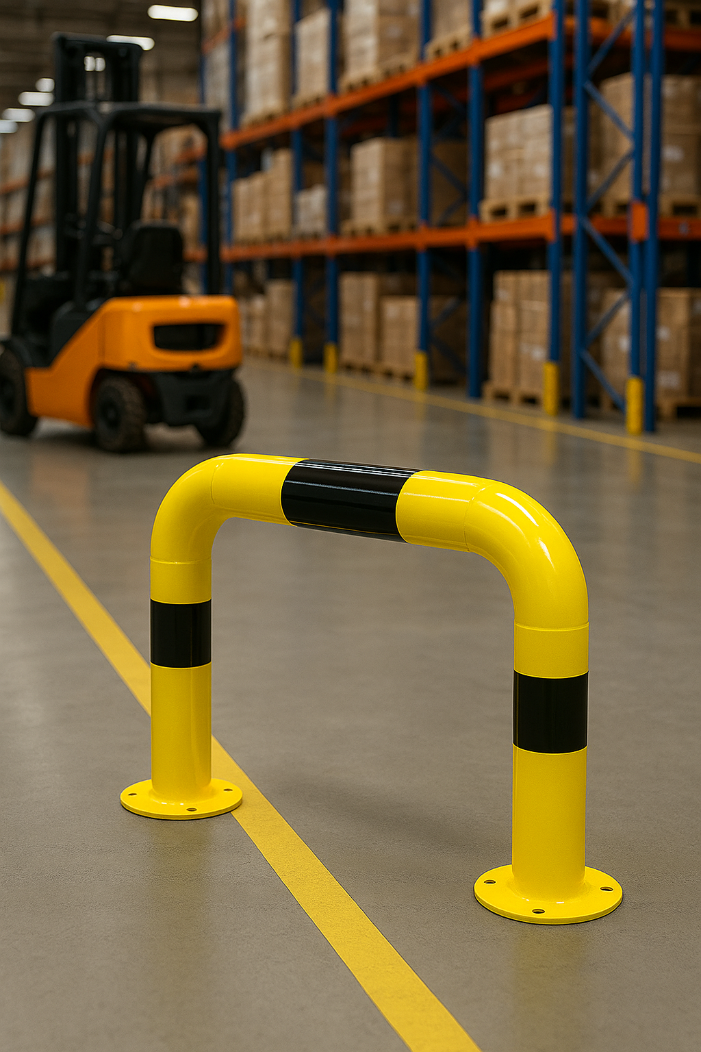 101mm Heavy-Duty Safety Hoop Barrier – Industrial-Grade Black & Yellow Protection 1