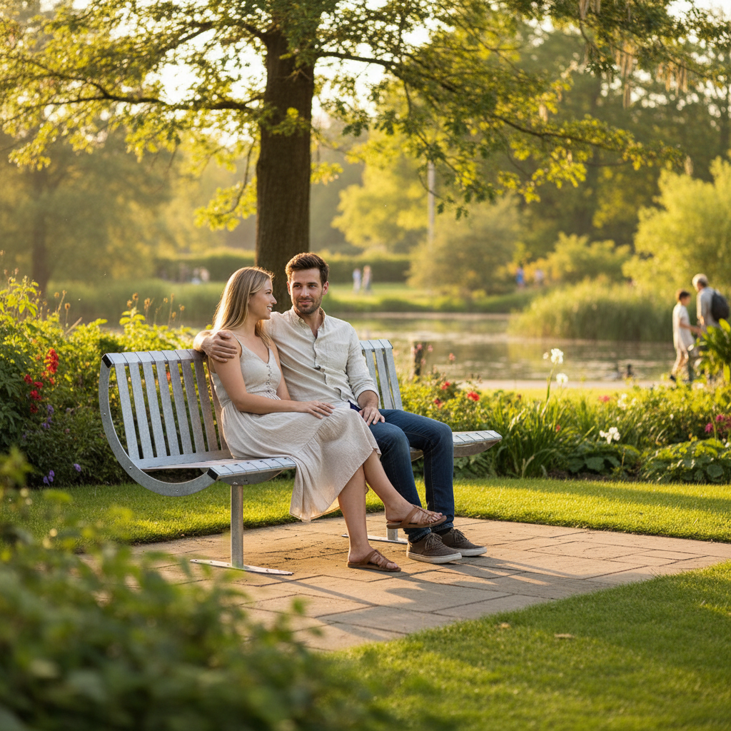 Premium Heavy Duty 1.8m Steel Bench Seat for Public Spaces - Durable, Low Maintenance,... - side view | Barriers Co