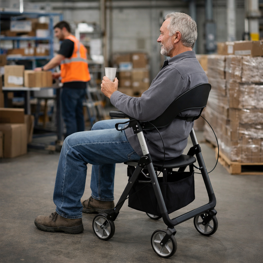 Lightweight Rollator – Adjustable Handle – Mobility Aid