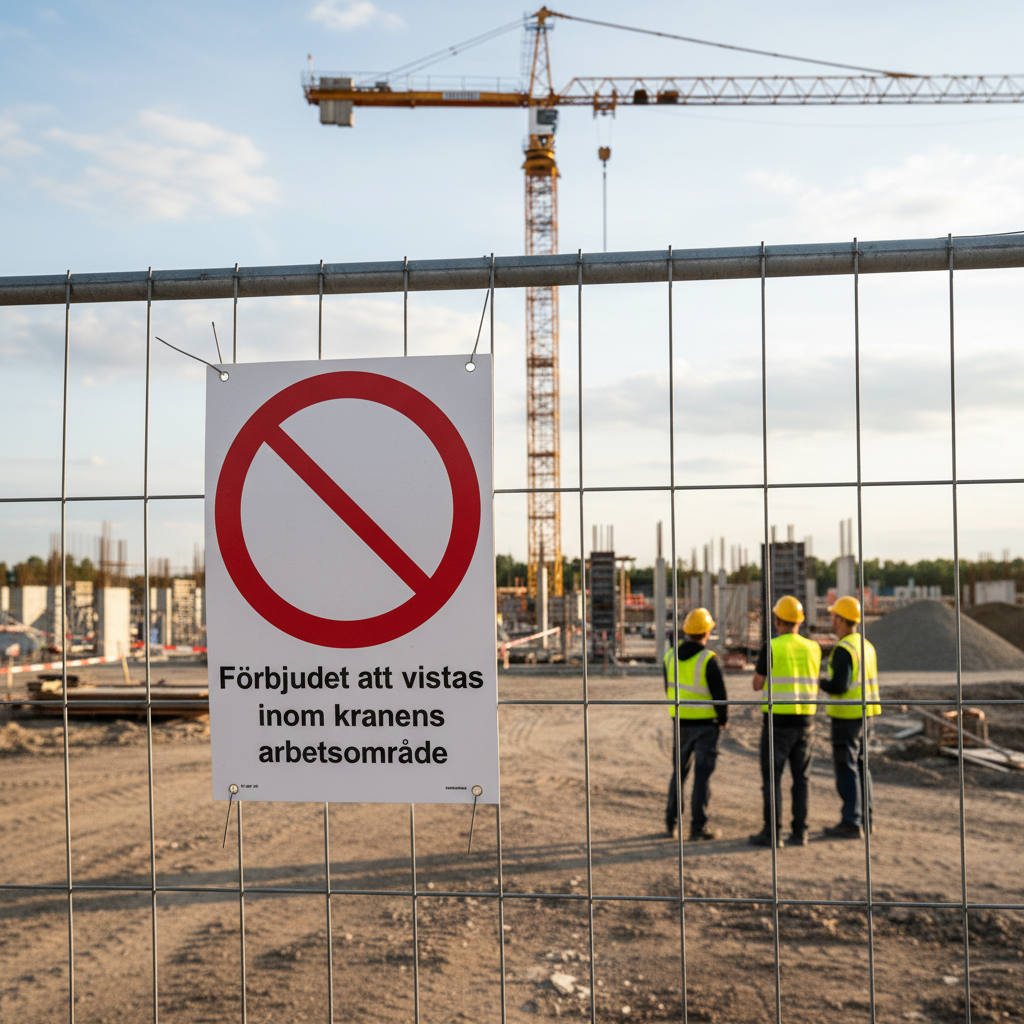Premium Prohibition Sign: No Entry in Crane Working Area, Various Sizes and Materials for Safety