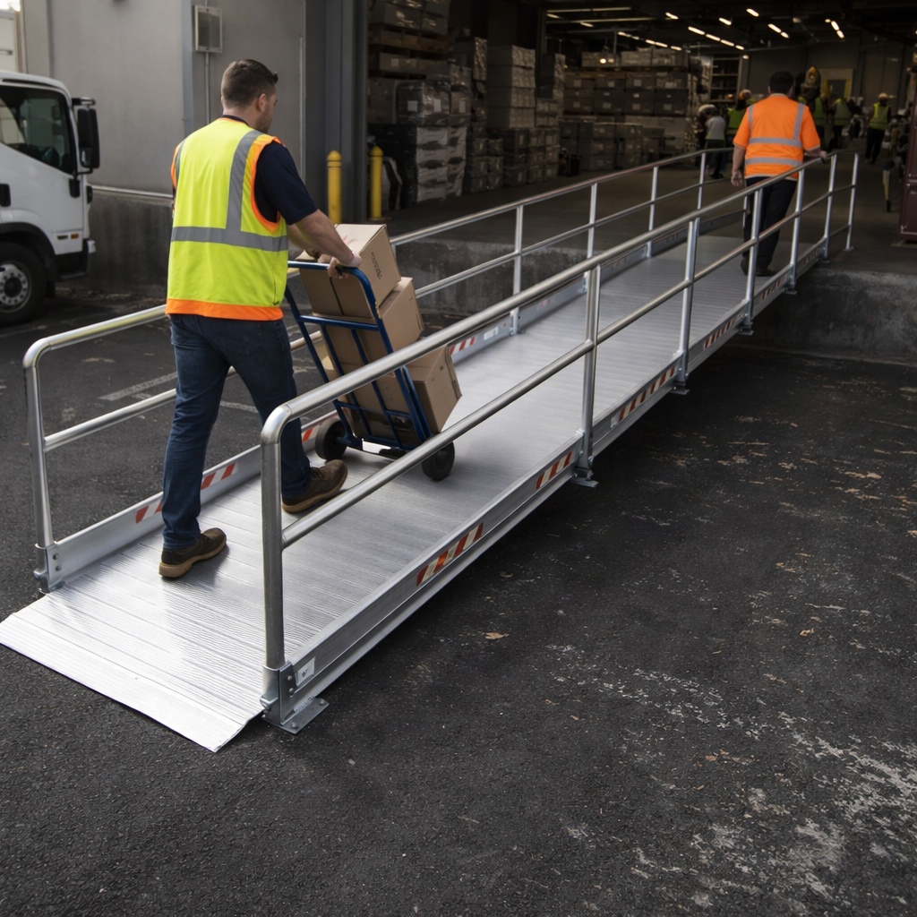 Pedestrian Ramps – 5790mm Long, 1000mm Wide – Handrails – Public & Private Use