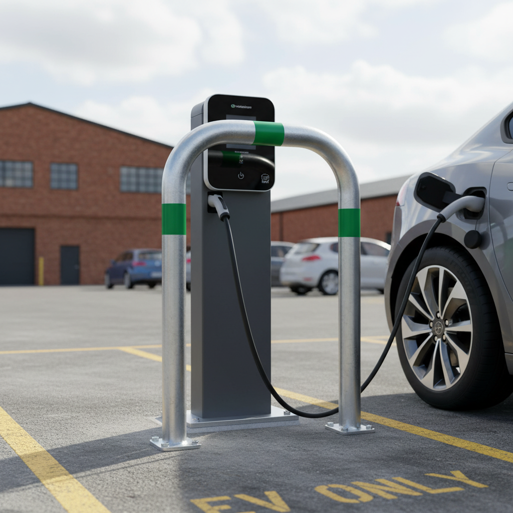 Heavy Duty Electric Vehicle Charging Point Hoop Guard 500mm for Collision Protection and Pedestrian Access