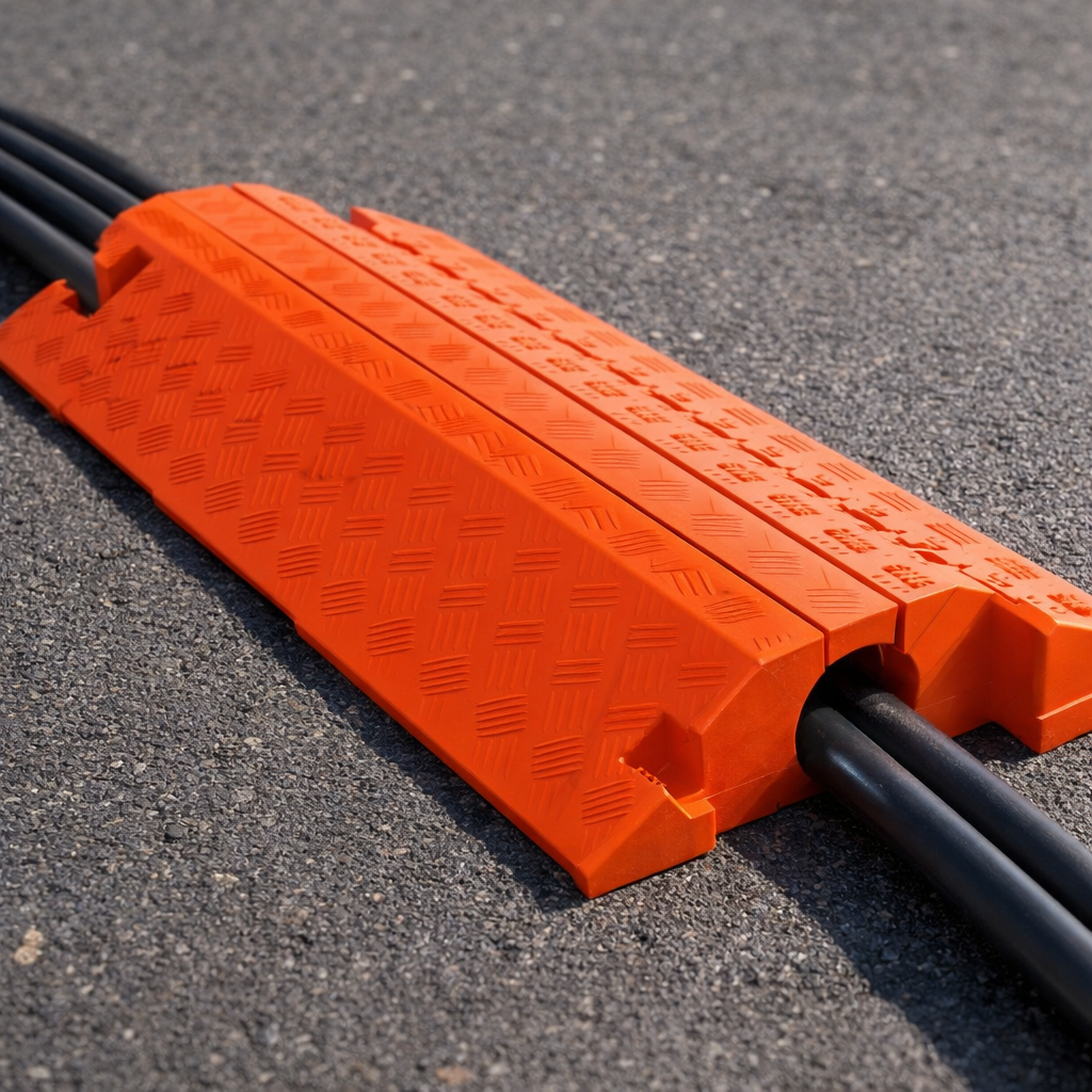 Cable Protector – 1 Channel – Split Top – Orange – Industrial Use