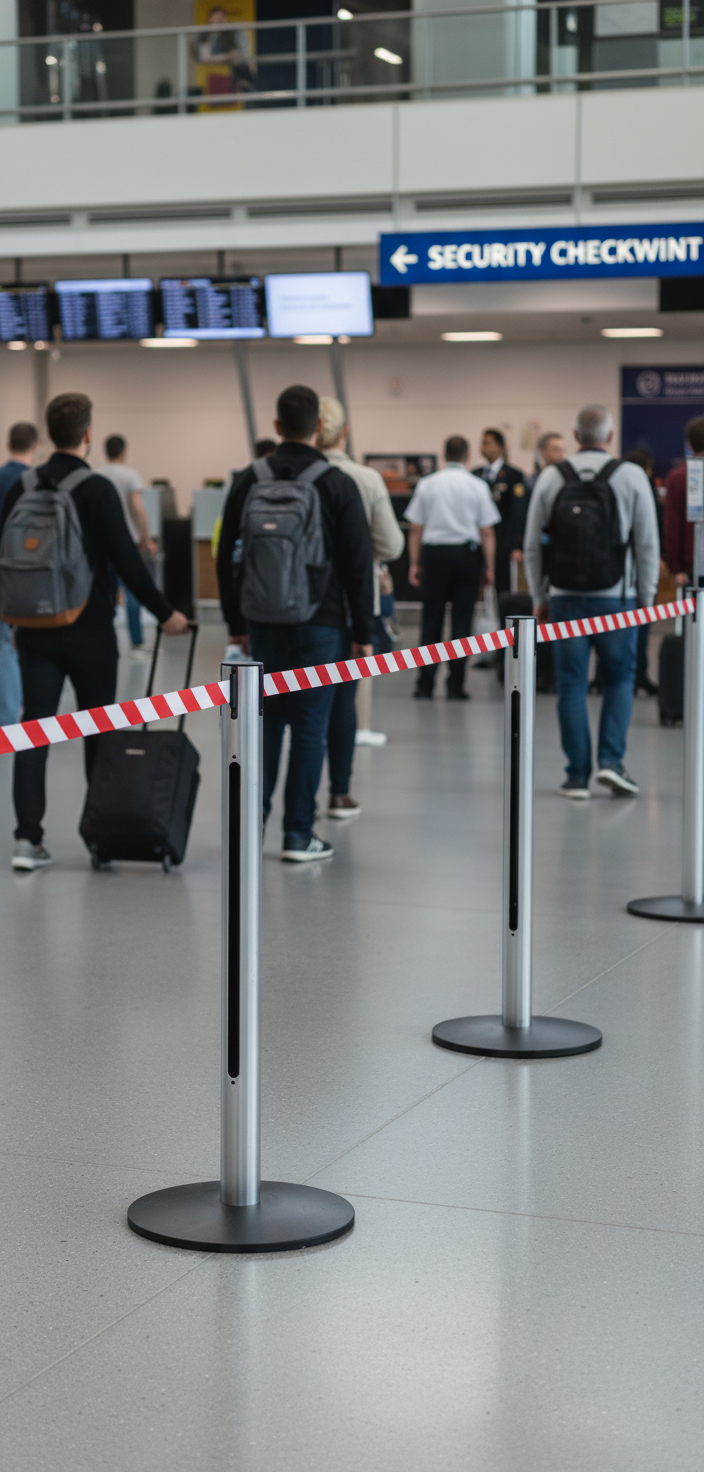 Premium Heavy Duty Receiver Stanchion Barrier Without Belt - 1500mm Tall, 19kg Aluminium Construction for Up to 12m Belt Length