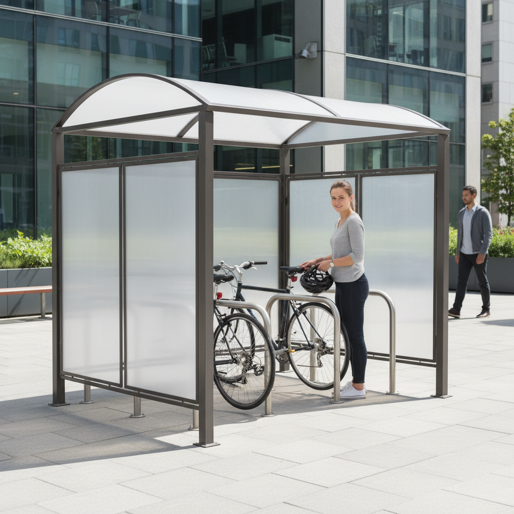 Premium Rear Cladding Panels for Bike Shelter - UV Stabilized Polycarbonate with Aluminium Frame for... | Barriers Co