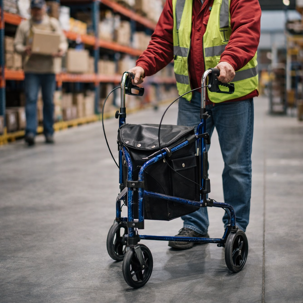 Tri-Walker with Bag – 5kg – Foldable & Adjustable – Mobility Aid