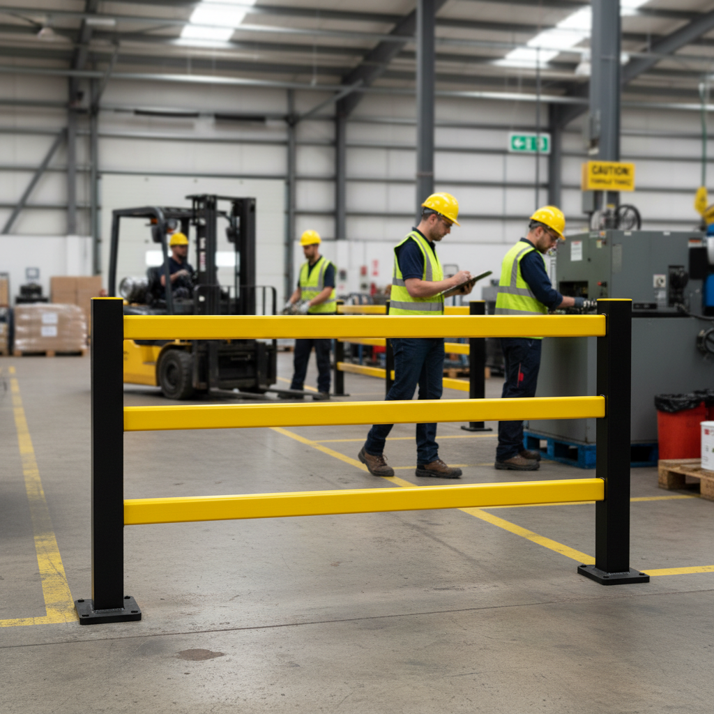 Premium Hybrid Flex Barrier Straight Kit with Flexible Shock-Absorbing Feet and Rails for... - side view | Barriers Co