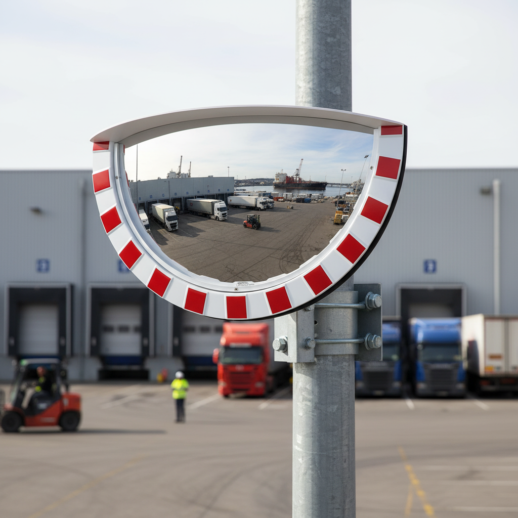 Premium Wide Angle Traffic Mirror with 180-Degree View and Anti-Glare Shield for Enhanced Visibility at... | Barriers Co