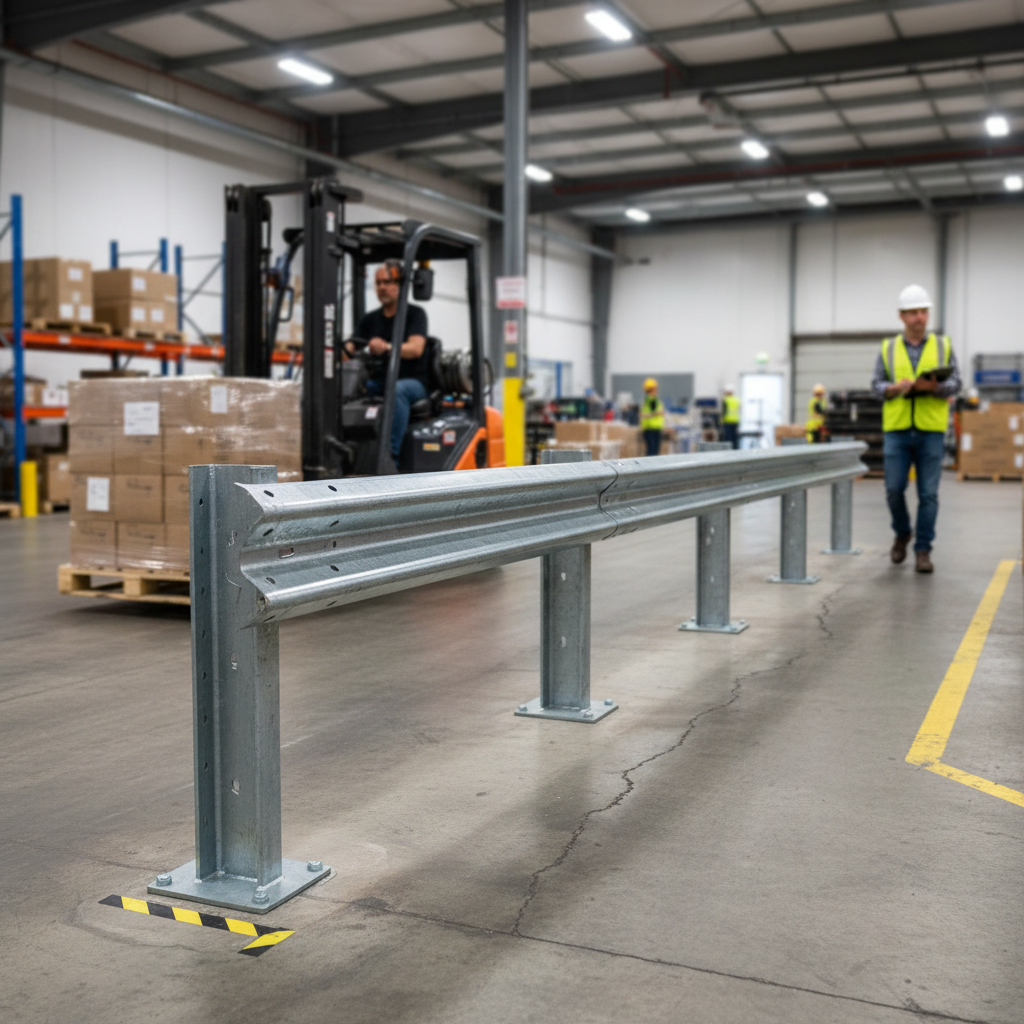 Custom Length Heavy Duty Corrugated Steel Beam for Impact Barriers - Galvanized and Ready for... - side view | Barriers Co