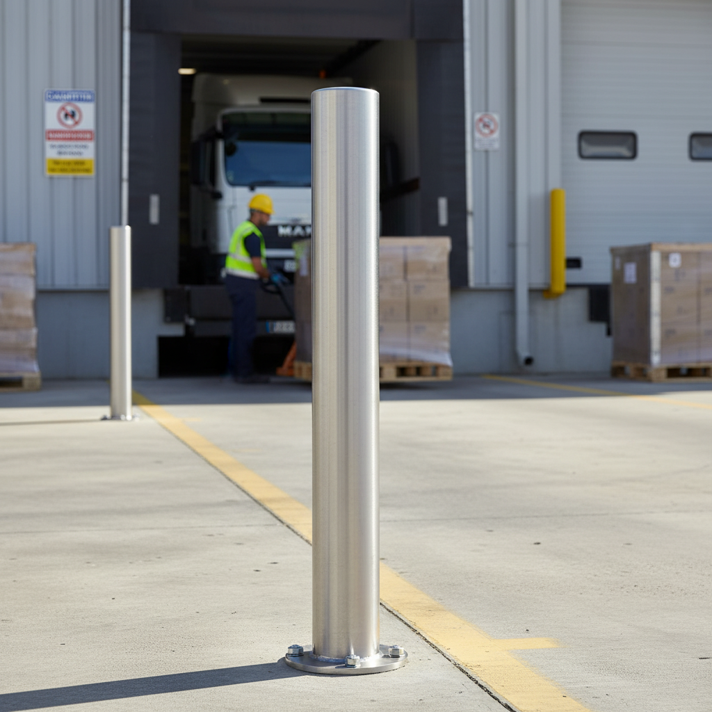 Premium Fixed Stainless Steel Bollard 1000mm - Durable, Elegant Design for Vehicle Control