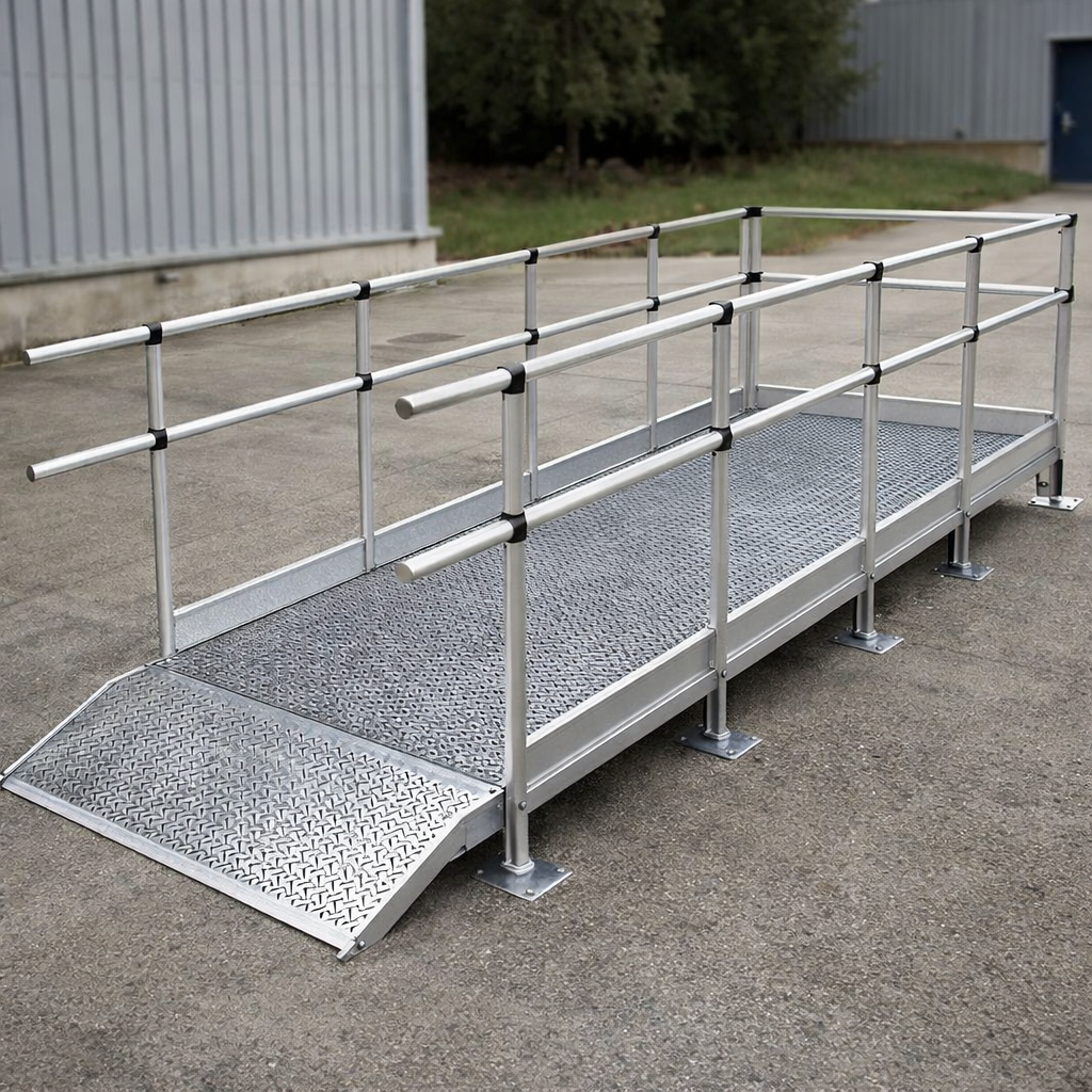 Modular Ramp Kit – 1500mm W x 2700mm L – Double Handrails – Wheelchair Access