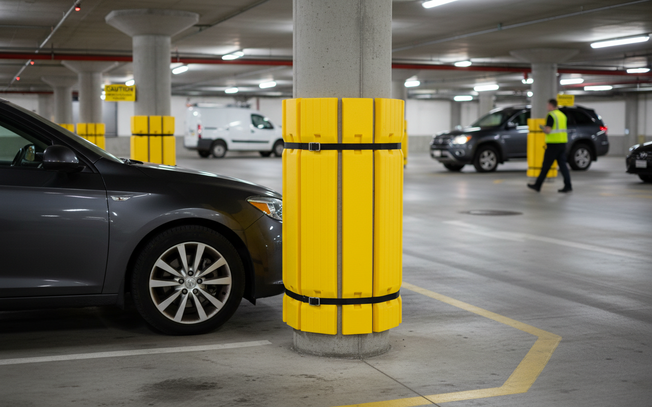 Premium Yellow Panels for Parking Safety - 4 Panels per Carton for Enhanced Visibility and Protection