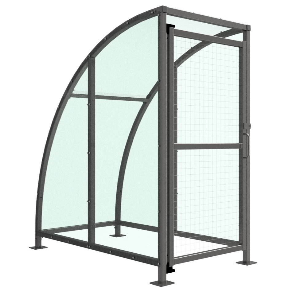 SC1 Stratford Cycle Shelter with Lockable Mesh Doors & Clear UV-Resistant PETG Roof and Sides