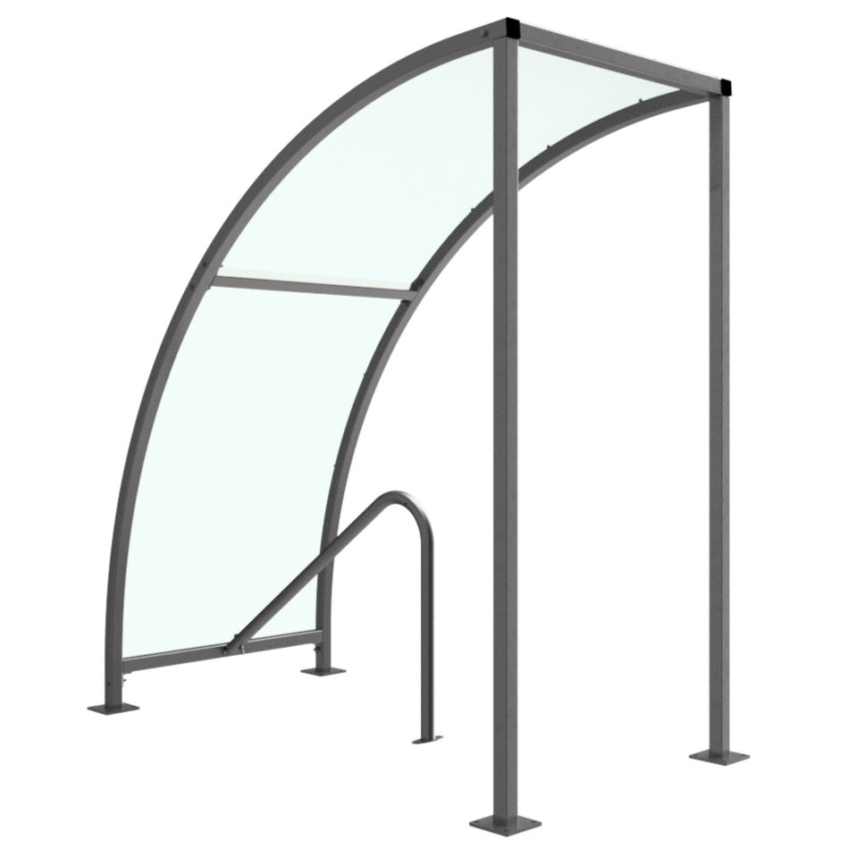 Premium VS1 Cycle Shelter – Galvanised Steel Frame with UV-Stabilised PETG Roof (Modular, Open-Sided Design)