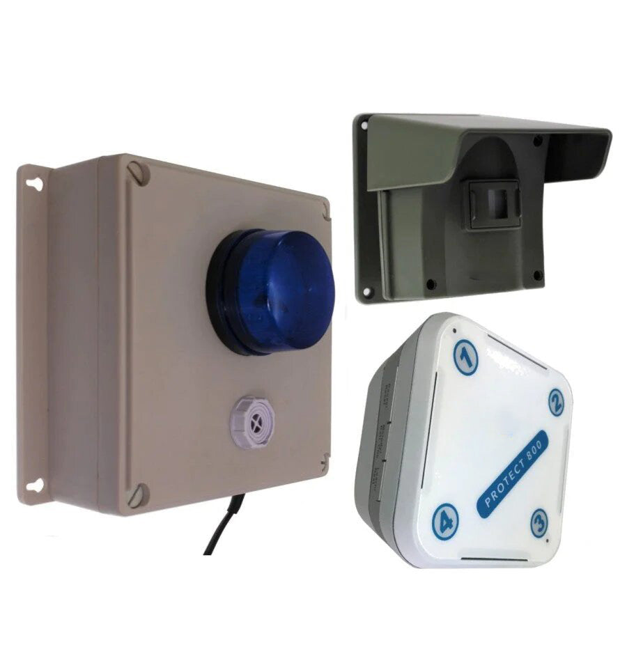 Driveway Alert & Outdoor Adjustable Siren, Flashing LED Receiver & Indoor Receiver