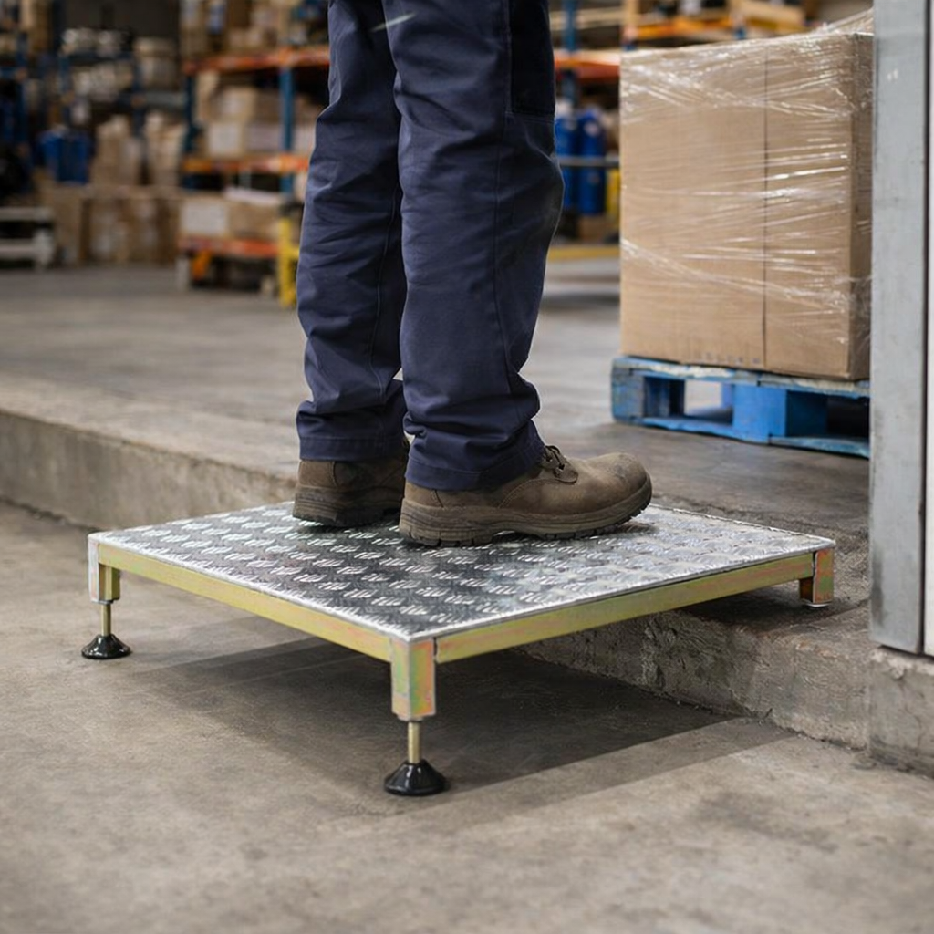 Metal Step Stool – White – 300kg Capacity – Indoor/Outdoor Use