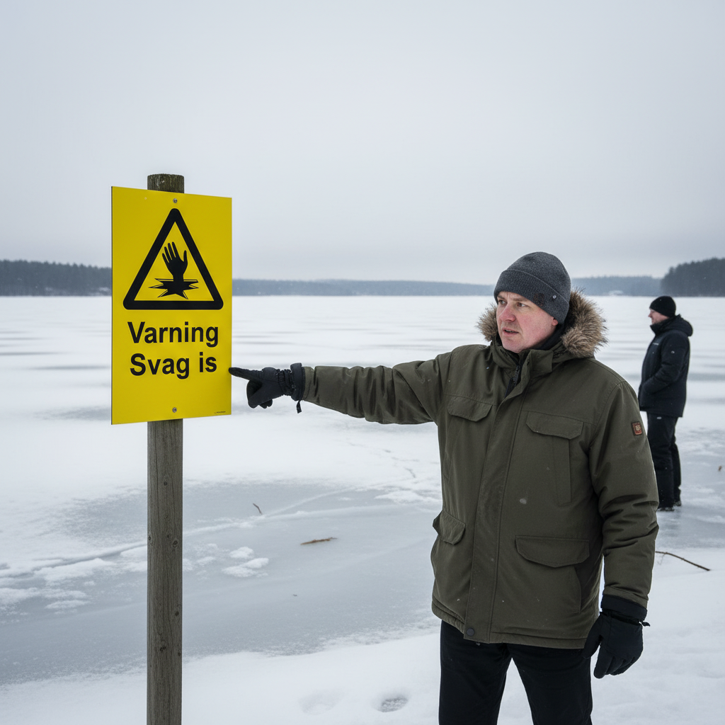 Professional Warning Sign for Weak Ice - Durable Material Options for Safety in Risk Areas