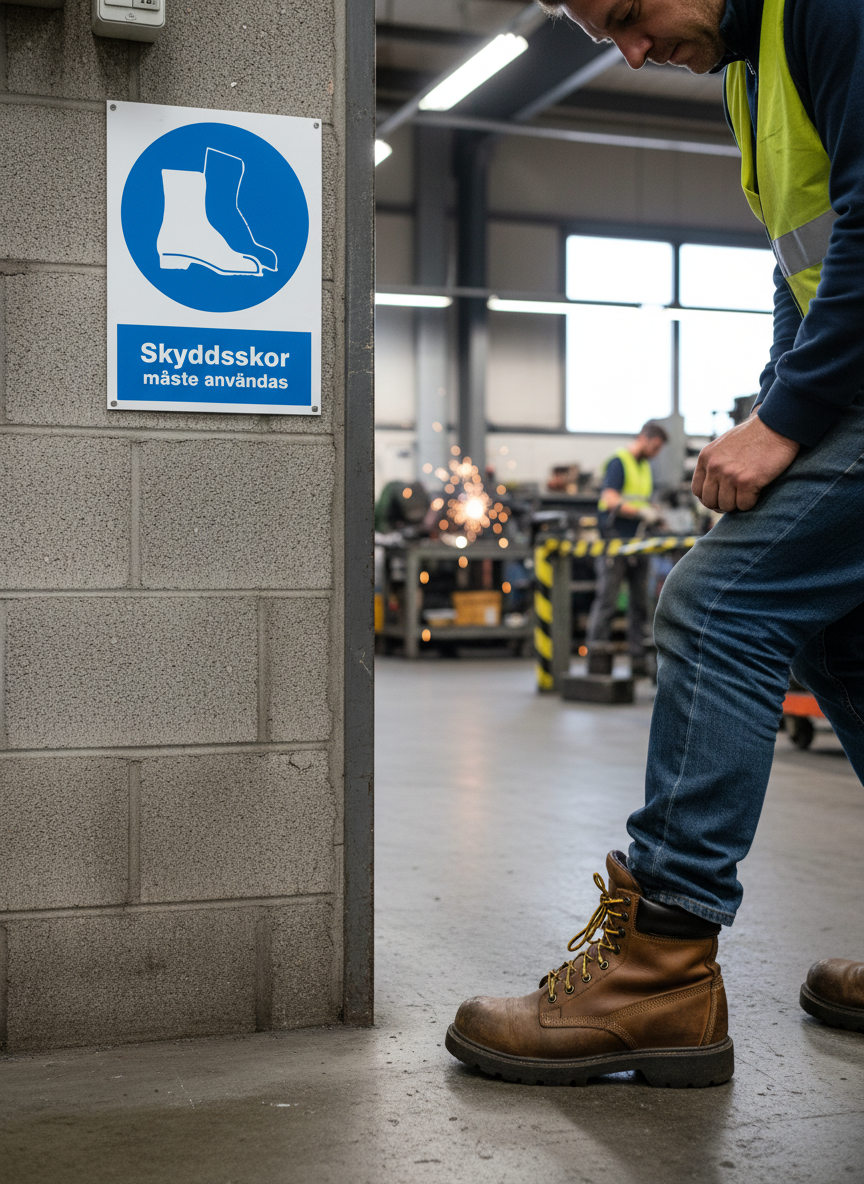 Premium Mandatory Safety Sign for Foot Protection - Various Materials and Sizes for Clear Workplace Communication